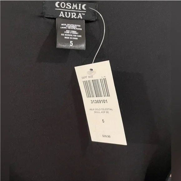 Cosmic Aura Celestial Skull Mesh Dress Plus Size 5 (26W-28W), Whimsigoth/Grunge - Picture 8 of 8